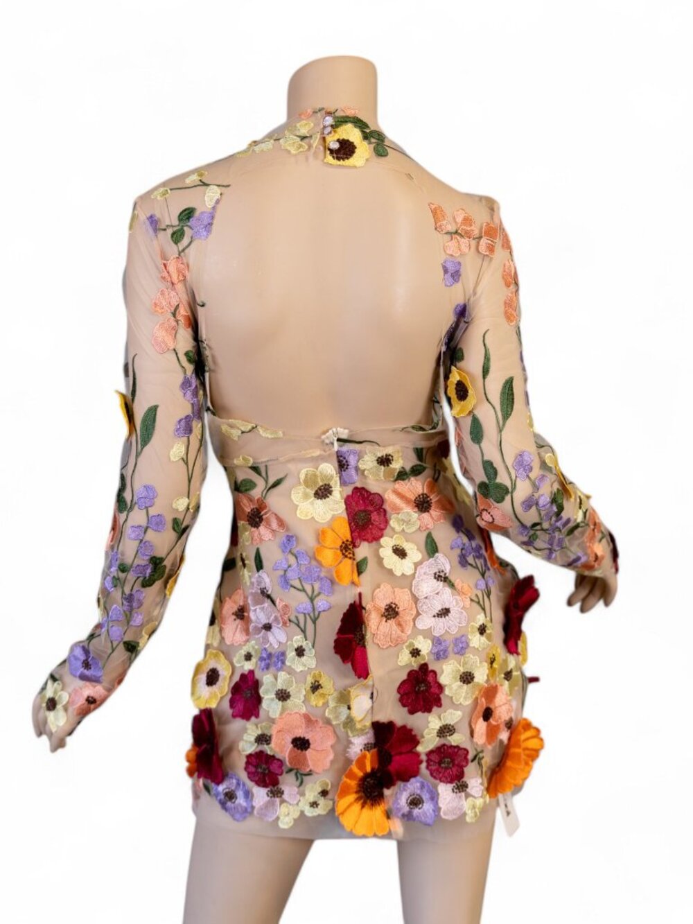 Floral Fantasy Mini Dress w/Open Back * Large - Picture 8 of 16